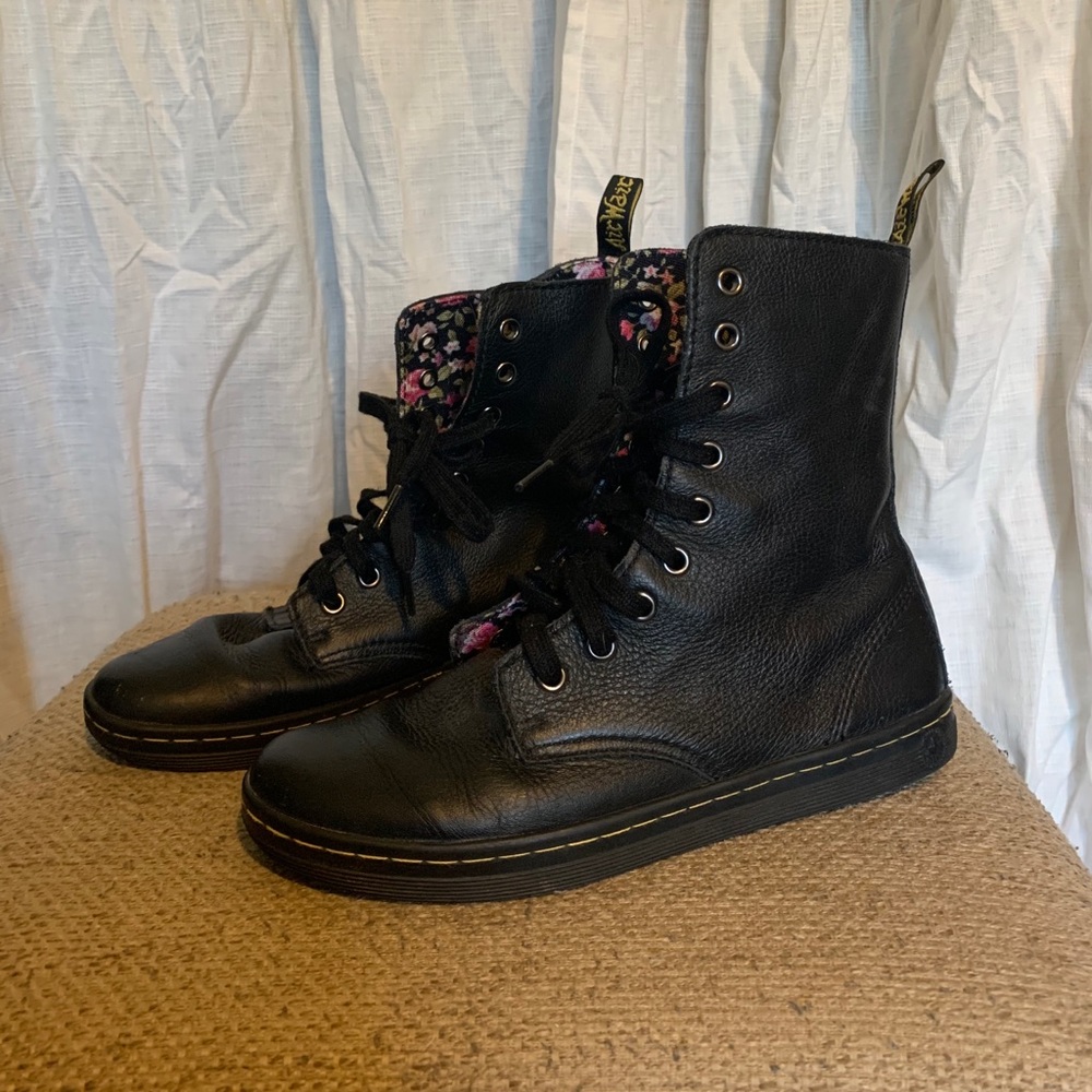 Leather Dr. Martens with Floral